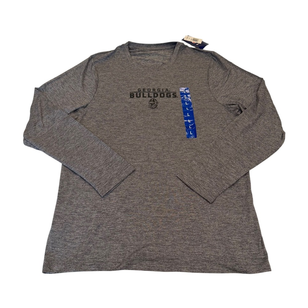 Champion Georgia Bulldogs Mens Large Long Sleeve Performance Shirt Grey NWT